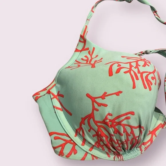 Women's Victoria's Secret Coral Print Bikini 36C and Medium - Picture 7 of 16
